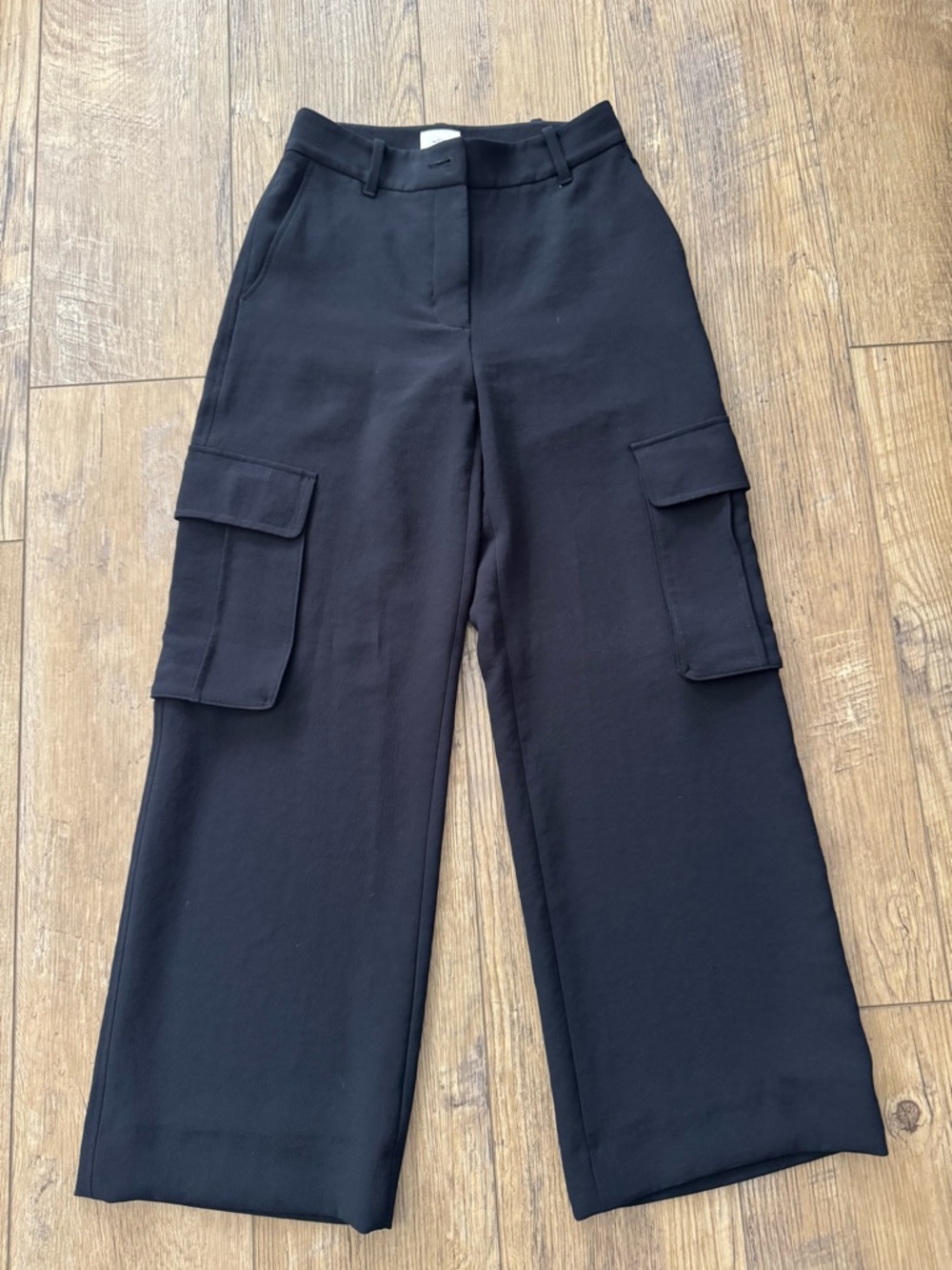Wilfred Black Wide-Leg Cargo Trousers